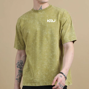 เสื้อยืดสตรีทแวร์ลำลองสไตล์วินเทจฟอกสี ผู้ชาย ผ้าฝ้ายถักนุ่ม ทรงปกติ ทันสมัย สวมใส่สบาย แห้งเร็ว เป็นมิตรกับสิ่งแวดล้อม - Product Image 1