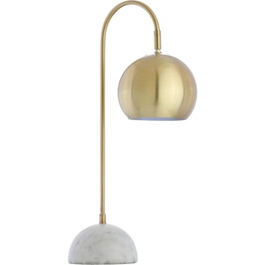 Elegant Brass Gold White Marble Base LED Table <b>Lamp</b> Modern Arched Task <b>Lamp</b> for Home Office Bedroom Decor - Product Image 1