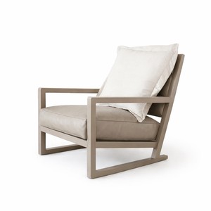 Fauteuil de salon de luxe avec coussin en lin |   Fauteuil de détente en bois moderne pour hôtel et maison |   Fauteuil d'appoint minimaliste pour salon - Product Image 1