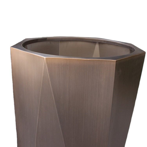 Pots à fleurs en métal octogonaux de style unique, grands bacs à plantes pour plantes d'extérieur, pot à fleurs décoratif, finition dorée, revêtement en poudre - Product Image 3