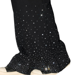 Womens Full Zip Hooded Tracksuit Set Rhinestone Embellished Top Wide Leg <b>Trouser</b> Elastic Waist Two Piece Party Outfit Athleisure - Product Image 6