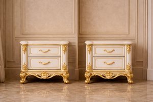 ชุดเฟอร์นิเจอร์ห้องนอนสไตล์โรมันสมัยใหม่ สีสั่งทำได้ เตียงไม้สักขนาดใหญ่ ทนทาน พร้อมโต๊ะข้างเตียง สไตล์หรูหราแบบพระราชวัง สหรัฐอเมริกา - Product Image 5