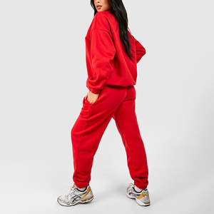 Conjunto de dos piezas para mujer, sudadera con capucha y pantalones, sudadera con capucha de forro polar azul real con pantalones a juego, ropa informal, corte holgado - Product Image 5