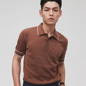 Short Sleeve Polo <b>Collar</b> <b>T</b>-<b>Shirt</b> Knitted Sweater Men Cotton Knitted Pullover Spring and Summer Custom Men Knitwear - Product Image 2