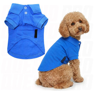 Camiseta Polo para Perro, Clásica, Azul, de Algodón, con Cuello y Botones, Suave y Transpirable, Camiseta para Cachorro, Cómoda para el Verano - Product Image 1