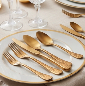 Ensemble de couverts plaqués or à imprimé léopard, 4 pièces, luxe moderne, passe au lave-vaisselle, pour la table de mariage - Product Image 6
