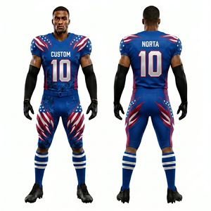 Tenues d'équipe de football américain : Ensemble maillot sublimé à rayures diagonales, vêtements de performance respirants pour les ligues d'élite - Product Image 1