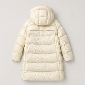 Manteau long matelassé pour femme avec capuche, en duvet et rembourrage polyester, chaud, pour l'hiver - Product Image 4
