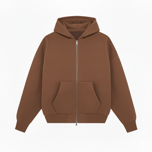 Unisex Oversized <b>Hooded</b> <b>Zip</b>-Up Sweatshirt Solid Color Cotton French Terry Casual Winter Wear Digital Printing Breathable - Product Image 5