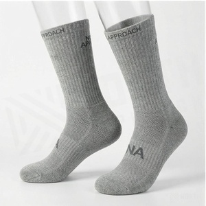 Crew <b>Socks</b> Geometric Pattern Blue Breathable <b>Running</b> <b>Socks</b> for Adults Spring Season - Product Image 3