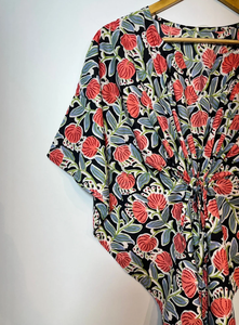 Nuevo Kaftán con Estampado Animal, Cuello en V, con Cordón Ajustable, de Algodón Suave Indio, con Encaje, Largo, para Playa o Dama de Honor - Product Image 5