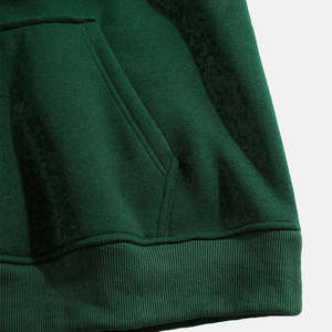 เสื้อสเวตเชิ้ตมีฮู้ดสีเขียว ผ้าฝ้าย 100% สีพื้น แขนยาว น้ำหนักปานกลาง มีเชือกผูก กระเป๋าเสื้อ เหมาะสำหรับใส่ในฤดูใบไม้ร่วง สำหรับผู้ชาย - Product Image 3