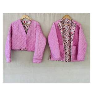 Chaqueta Acolchada de Algodón Hecha a Mano en India, Chaqueta Corta y Larga Bordada a Mano, Chaqueta Unisex Suzani Hecha a Mano - Product Image 1