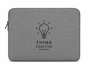 กระเป๋าใส่แล็ปท็อป Think Positive Jute สีเทา  วัสดุผ้าปอกระเจา ปิดด้วยซิป ป้องกันการกระแทก สำหรับแล็ปท็อป สไตล์เรียบง่าย - Product Image 1