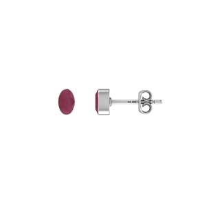 925 <b>Silver</b> Ruby Natural Pear Round Oval Shape Butterfly Lock <b>Stud</b> <b>Earrings</b> Classic Style Bezel Setting Pack of 4 Pairs - Product Image 2
