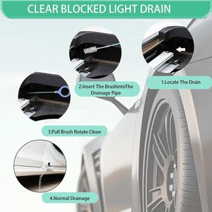 Strumento per la pulizia del tettuccio auto con tubo flessibile da 120 pollici, spazzole per lavaggio auto con tubo lungo extra per parabrezza - Product Image 3