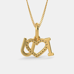 Collar con Colgante de Diamante Cultivado en Laboratorio en Forma de Corazón con la Frase 'I Love You' en Oro Amarillo - Product Image 5