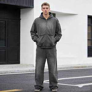 Custom Men's Full-<b>Zip</b> Hoodie 100% Cotton Terry Fabric Regular Fit Waterproof Windproof Breathable Eco-Friendly Wholesale - Product Image 3
