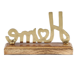 Letrero Decorativo Metálico para el Hogar con Base de Madera, Adorno de Mesa para Sala de Estar, Dormitorio, Oficina, Decoración del Hogar - Product Image 2