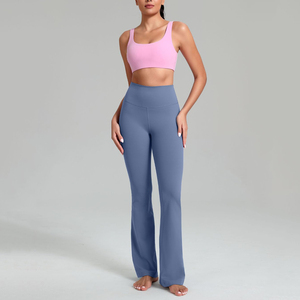 Legging évasé de sport et yoga pour femme, taille haute, coupe large, avec cordon de serrage, design personnalisé, pour fitness et entraînement, vêtement de sport - Product Image 6