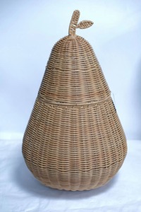 Handmade Pear Shape Wicker Basket Rattan <b>Storage</b> <b>Box</b> Natural <b>Brown</b> Weaving Organizer for Home Decor - Product Image 1