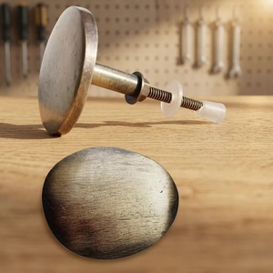 Bouton de meuble rond en fonte avec vis et rondelle pour poignée de meuble, installation facile, style industriel, Beads Art CK 558 - Product Image 1
