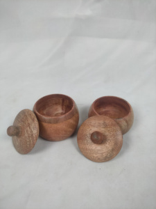 Bol à salade en bois, bol de service en bois pour fruits ou salades, bols faits à la main en Inde, vente en gros - Product Image 2