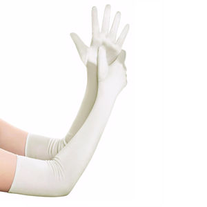 Guantes de novia a la moda para mujer, ligeros, elásticos, de poliéster de alta calidad, con protección solar, tamaño personalizado, hasta la muñeca. - Product Image 2