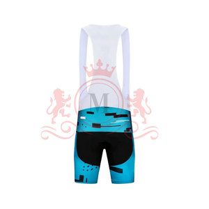 Ensemble maillot et short de cyclisme pour homme, bleu avec accents noirs, respirant, polyester, design sans couture, pour adultes - Product Image 2