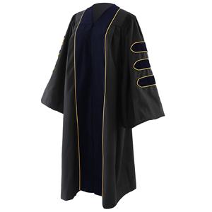 Robe académique mate 100 % polyester avec pompon pour cérémonie scolaire, chœur, ensemble de toge et toque de remise de diplôme unisexe - Product Image 1