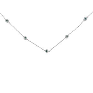 Collar de Plata de Ley con Diamante Azul de 3/4 Cttw y Cadena Fina, Claridad I2-I3, Tratado por Yard - Product Image 2