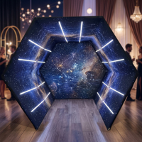 Cabine Photo 360° - Structure en Tissu Tendu Imprimé Personnalisé, Tunnel Vidéo 360° avec Lumières LED, 9x7,5 pi en Alliage d'Aluminium pour Anniversaire