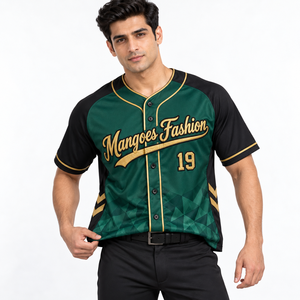 Maillot de baseball unisexe à manches courtes boutonnées, léger, respirant, en maille, séchage rapide, logo personnalisé, vente en gros pour équipes, vêtements de sport - Product Image 5