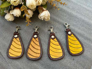 Hand Carved Tooled Leather Key Chains <b>Cute</b> Exotic Shape Leather Key Rings Tooled Leather <b>Accessories</b> <b>Cute</b> Key Chains for Unisex - Product Image 3