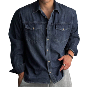 Camisa de Mezclilla de Manga Larga para Hombre, Personalizada, 100% Algodón, Transpirable, de Secado Rápido, Corte Regular, con Botones y Bolsillo en el Pecho, Estilo Clásico - Product Image 1