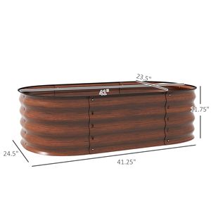 Fioriera in Metallo Zincato da 100 cm con Bordo di Sicurezza per Ortaggi - Kit per Giardino Marrone - Product Image 3
