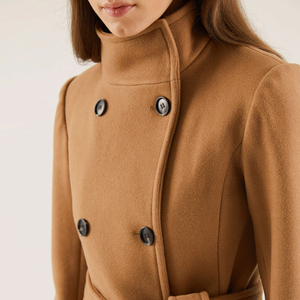 Women's Winter Wool Long <b>Trench</b> <b>Coat</b>-Woven Windproof Reversible Eco-Friendly Breathable Customizable Sizes Colors Wholesale - Product Image 6
