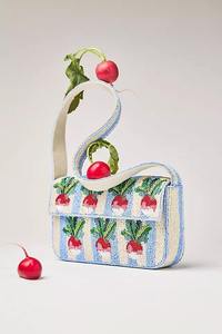 Bolso de mano clásico hecho a mano con diseño de rábano y cuentas |   Pulsera de Lujo con Cuentas de Semillas y Patrón Vegetal para Mujer |   Bolso de Mano Artesanal Personalizado en Colores Mixtos - Product Image 2