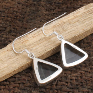 Boucles d'oreilles en fluorite naturelle triangulaire en gros, en argent sterling 925, taille triligne, pierres précieuses arc-en-ciel, bijoux fins pour femmes, prix d'usine - Product Image 6
