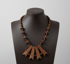 สร้อยคอไม้ซิสโซ่แฮนด์เมดลายเจ้าหญิง: จุดเด่นลายเส้นศิลปะพร้อมเคลือบเงาด้วยขี้ผึ้งธรรมชาติ - Product Image 5