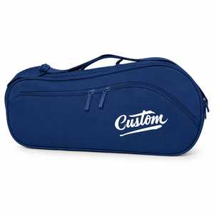 Sac de sport en toile bleu marine avec logo personnalisé, fermeture à glissière, durable, imperméable, portable, sac de voyage pour la salle de sport, compartiment pour chaussures - Product Image 1