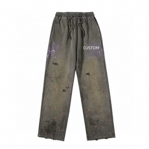 Pantalones Deportivos Personalizados de Alta Calidad con Estampado de Pintura, Cordón Ajustable, Estilo Vintage, para Hombre - Product Image 1