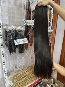 Extensiones de cabello sin procesar de grado 12A liso y sedoso Paquetes de armadura de cabello virgen vietnamita negro natural Paquetes de cabello liso - Product Image 3
