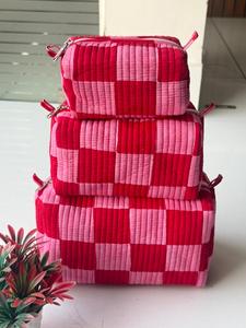 Travel-Friendly Eco-Friendly Cotton Toiletry Bag Large Medium Zipper <b>Cases</b> for <b>Organizer</b> Hand Quilted Cotton Vintage <b>Makeup</b> Bag - Product Image 2