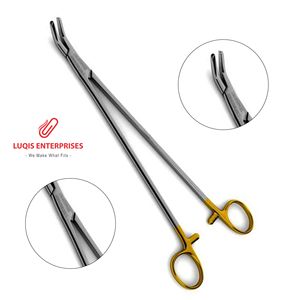 Porte-aiguille Finochietto en carbure de tungstène à mâchoires angulées, surface diamantée, instrument chirurgical en acier inoxydable, outil réutilisable - Product Image 1