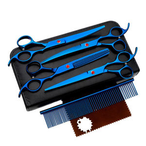 Kit de Tijeras de Peluquería Profesionales ZARNAB SURGICAL de Acero Inoxidable, Tijeras de Barbero con Mango Corto y Afilado, Peine de Doble Cara de 28 Dientes, Rojo - Product Image 6