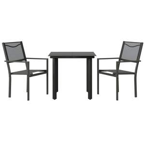 Juego de Comedor para Jardín de Acero con Recubrimiento de Polvo Negro, Durabilidad Media - Product Image 2