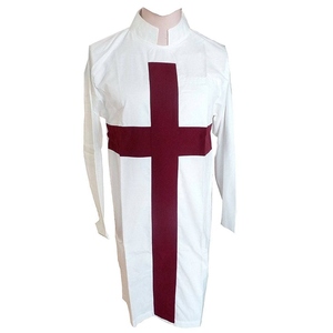 Túnica Masónica Blanca para Oficiales de los Caballeros Templarios con Cruz Granate, Uniforme Ceremonial para Vestimenta Formal de Logia - Product Image 1
