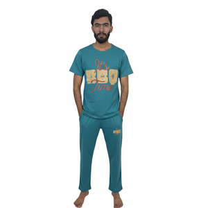 ชุดเสื้อยืดและกางเกงขายาวดีไซน์ใหม่สำหรับฤดูร้อน คุณภาพพรีเมียม ชุดลำลองสำหรับผู้ชาย เสื้อยืดและกางเกงขายาวสำหรับใส่ลำลอง - Product Image 1