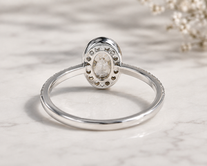Anillo de compromiso de diamante de corte ovalado para mujer, diamante cultivado en laboratorio con certificado IGI, estilo clásico, oro de 10K, 14K, 18K, plata 925, 935 - Product Image 4